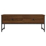 Table basse chêne marron 101x49x39,5 cm bois d'ingénierie – Image 4