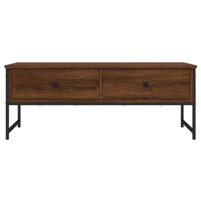 Table basse chêne marron 101x49x39,5 cm bois d'ingénierie – Image 4