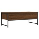 Table basse chêne marron 101x49x39,5 cm bois d'ingénierie – Image 6