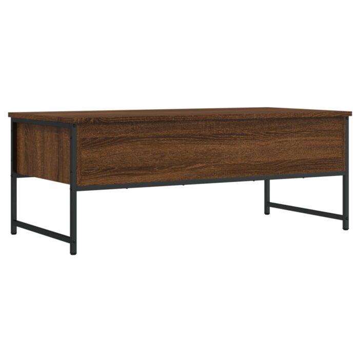 Table basse chêne marron 101x49x39,5 cm bois d'ingénierie – Image 6