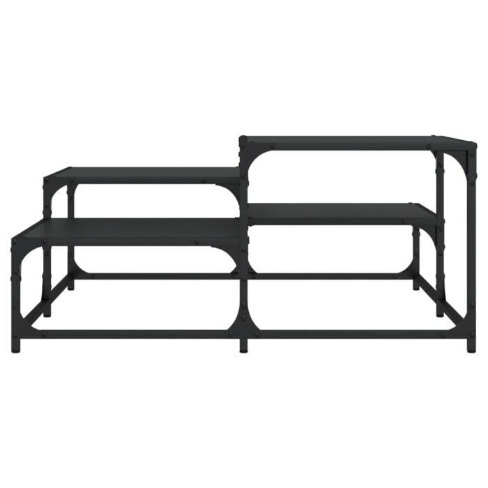 Table basse noir 87,5x87,5x40 cm bois d'ingénierie – Image 2