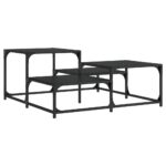 Table basse noir 87,5x87,5x40 cm bois d'ingénierie – Image 4