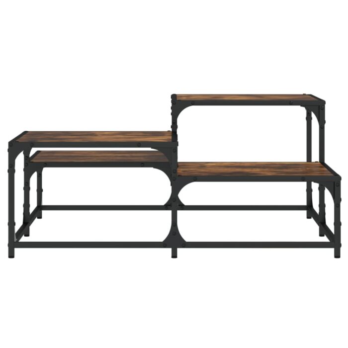 Table basse chêne fumé 87,5x87,5x40cm bois d'ingénierie – Image 3