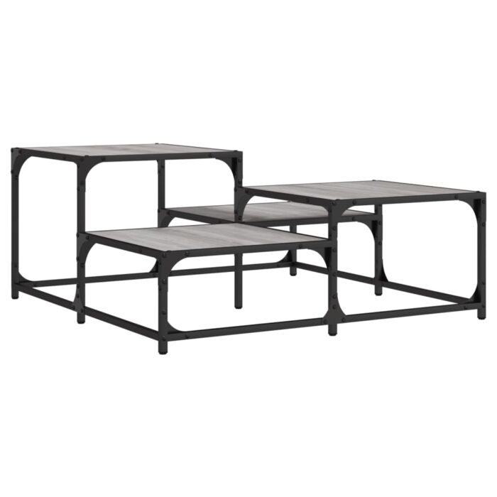 Table basse sonoma gris 87,5x87,5x40 cm bois d'ingénierie – Image 4