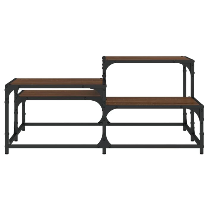 Table basse chêne marron 87,5x87,5x40 cm bois d'ingénierie – Image 3