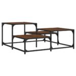 Table basse chêne marron 87,5x87,5x40 cm bois d'ingénierie – Image 4