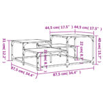 Table basse chêne marron 87,5x87,5x40 cm bois d'ingénierie – Image 7