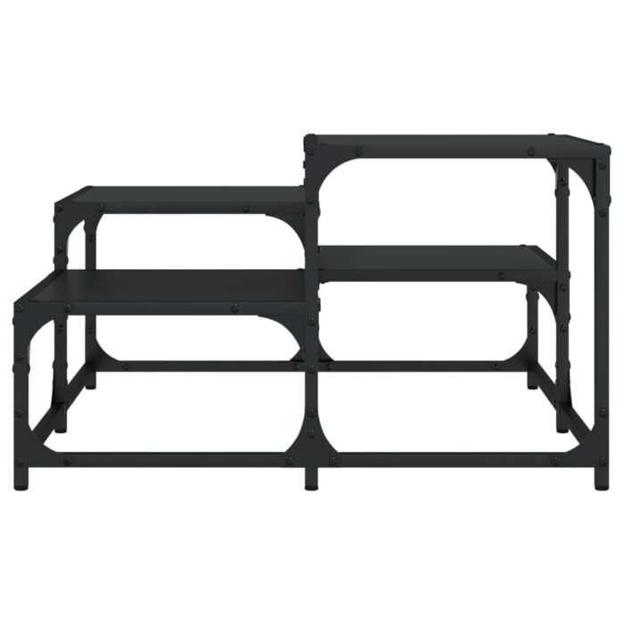 Table basse noir 68x68x40 cm bois d'ingénierie – Image 2