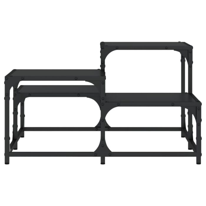 Table basse noir 68x68x40 cm bois d'ingénierie – Image 3