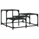 Table basse noir 68x68x40 cm bois d'ingénierie – Image 4