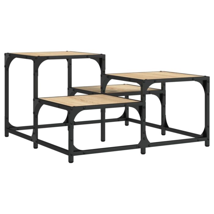 Table basse chêne sonoma 68x68x40 cm bois d'ingénierie – Image 4