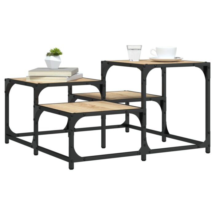 Table basse chêne sonoma 68x68x40 cm bois d'ingénierie – Image 1