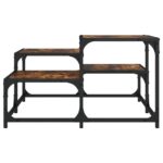 Table basse chêne fumé 68x68x40 cm bois d'ingénierie – Image 2
