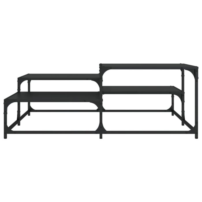 Table basse noir 107x107x40 cm bois d'ingénierie – Image 2