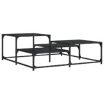 Table basse noir 107x107x40 cm bois d'ingénierie – Image 4