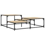 Table basse chêne sonoma 107x107x40 cm bois d'ingénierie – Image 4