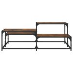 Table basse chêne fumé 107x107x40 cm bois d'ingénierie – Image 3
