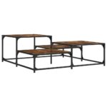 Table basse chêne fumé 107x107x40 cm bois d'ingénierie – Image 4