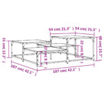 Table basse chêne fumé 107x107x40 cm bois d'ingénierie – Image 7