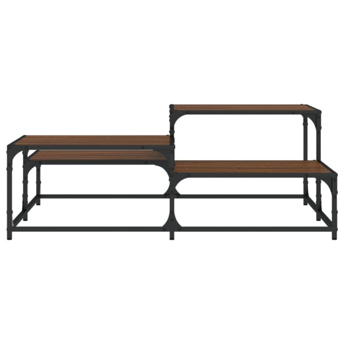 Table basse chêne marron 107x107x40 cm bois d'ingénierie – Image 3