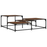 Table basse chêne marron 107x107x40 cm bois d'ingénierie – Image 4