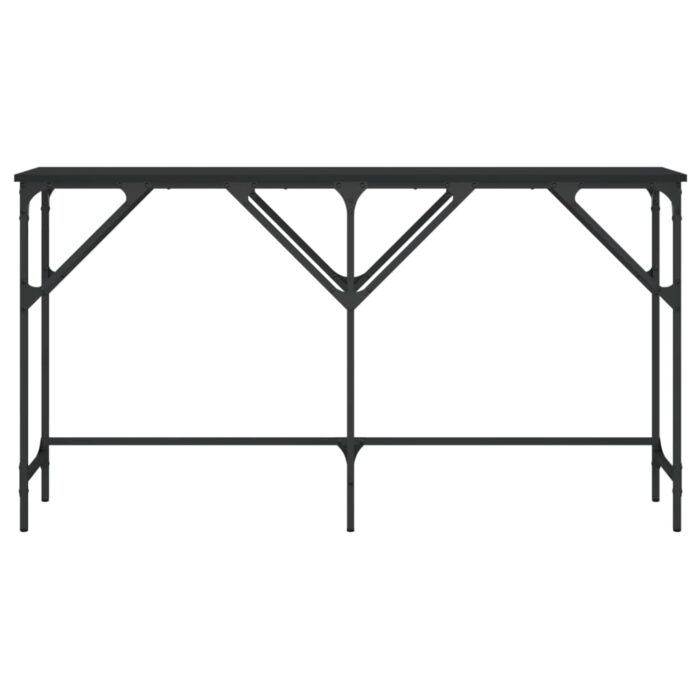 Table console noir 140x29x75 cm bois d'ingénierie – Image 2