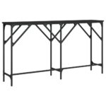 Table console noir 140x29x75 cm bois d'ingénierie – Image 4