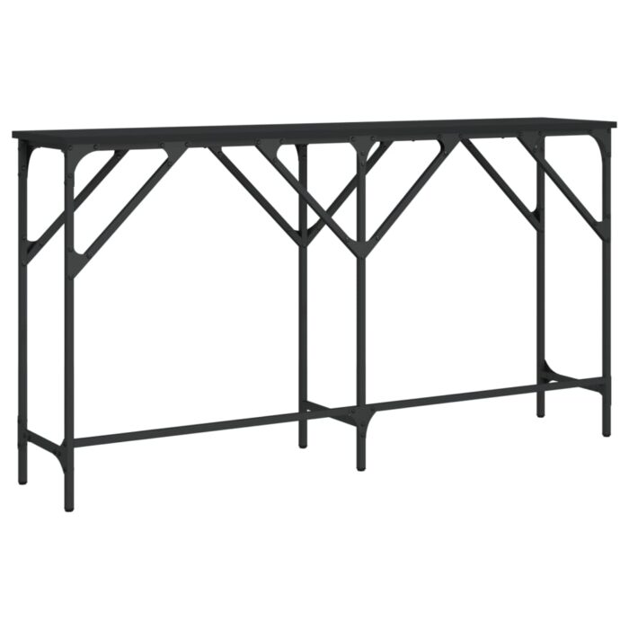 Table console noir 140x29x75 cm bois d'ingénierie – Image 4