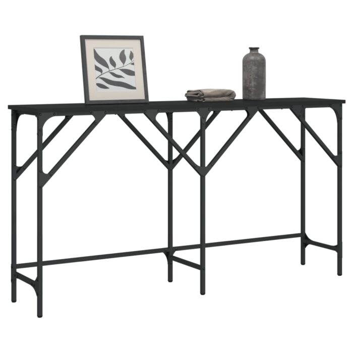 Table console noir 140x29x75 cm bois d'ingénierie – Image 1