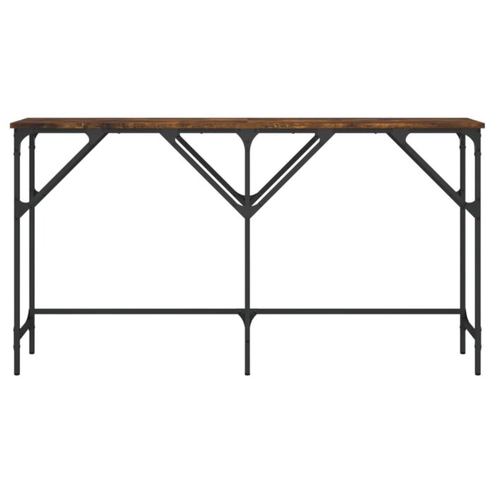 Table console chêne fumé 140x29x75 cm bois d'ingénierie – Image 2