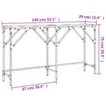 Table console chêne fumé 140x29x75 cm bois d'ingénierie – Image 7