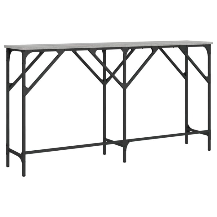 Table console sonoma gris 140x29x75 cm bois d'ingénierie – Image 4