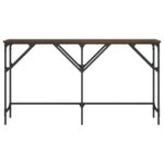 Table console chêne marron 140x29x75 cm bois d'ingénierie – Image 2