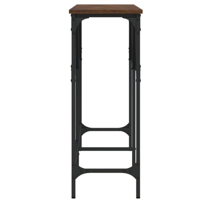 Table console chêne marron 140x29x75 cm bois d'ingénierie – Image 3