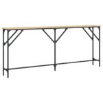 Table console chêne sonoma 180x23x75 cm bois d'ingénierie – Image 4