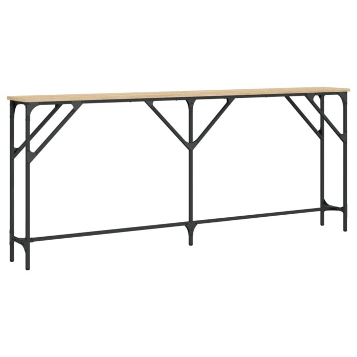 Table console chêne sonoma 180x23x75 cm bois d'ingénierie – Image 4