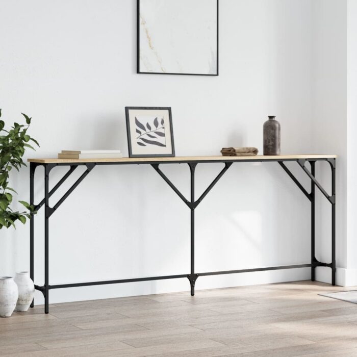 Table console chêne sonoma 180x23x75 cm bois d'ingénierie – Image 1