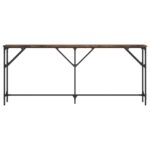 Table console chêne fumé 180x23x75 cm bois d'ingénierie – Image 2