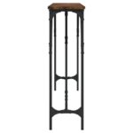 Table console chêne fumé 180x23x75 cm bois d'ingénierie – Image 3