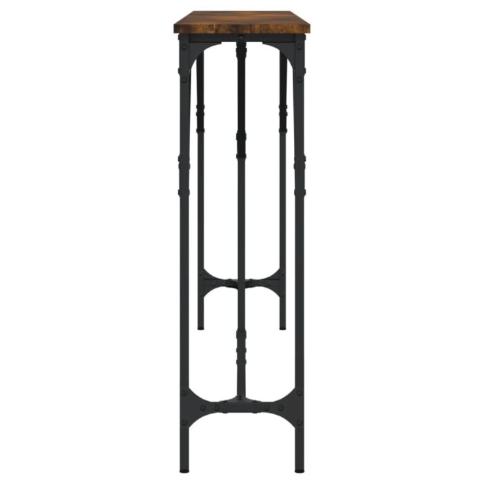 Table console chêne fumé 180x23x75 cm bois d'ingénierie – Image 3