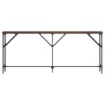 Table console chêne marron 180x23x75 cm bois d'ingénierie – Image 2