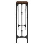 Table console chêne marron 180x23x75 cm bois d'ingénierie – Image 3