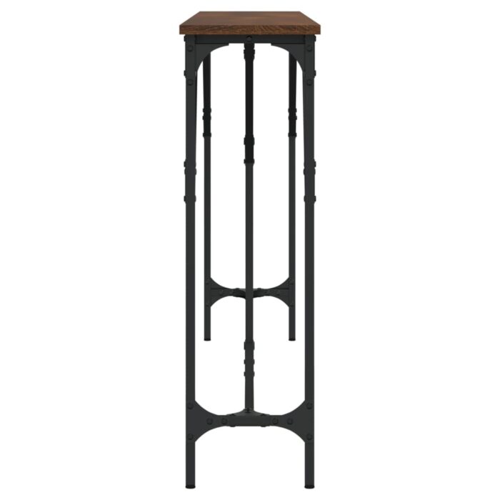 Table console chêne marron 180x23x75 cm bois d'ingénierie – Image 3