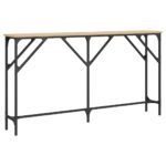 Table console chêne sonoma 140x23x75 cm bois d'ingénierie – Image 4