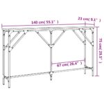 Table console chêne sonoma 140x23x75 cm bois d'ingénierie – Image 7