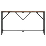 Table console chêne fumé 140x23x75 cm bois d'ingénierie – Image 2