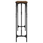 Table console chêne fumé 140x23x75 cm bois d'ingénierie – Image 3