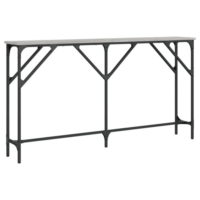 Table console sonoma gris 140x23x75 cm bois d'ingénierie – Image 4