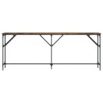 Table console chêne fumé 200x29x75 cm bois d'ingénierie – Image 2