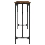 Table console chêne fumé 200x29x75 cm bois d'ingénierie – Image 3